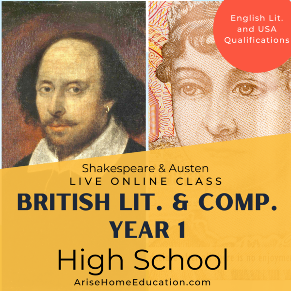 image of British Literature & Composition Year 1 Shakespeare & Austen highschool class at AriseHomeEducation.com