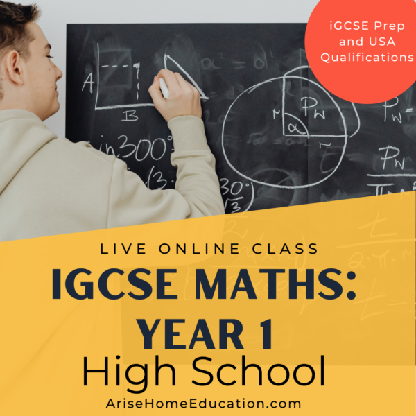 image of iGCSE Maths Year 1 online cours for high schoolers at AriseHomeEducation.com