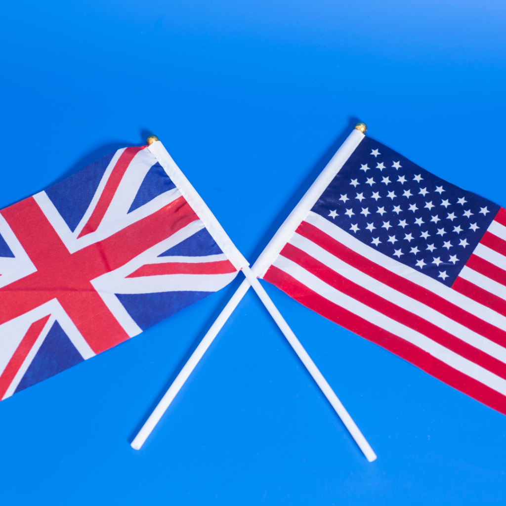 image of British and American flags