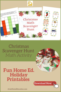 image of Christmas Scavenger Hunt Math Activity for elementary and primary aged students from AriseHomeEducation.com