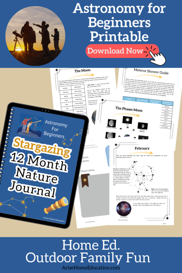 image of Stargazing for Beginners 12 Month Nature Journal from AriseHomeEducation.com