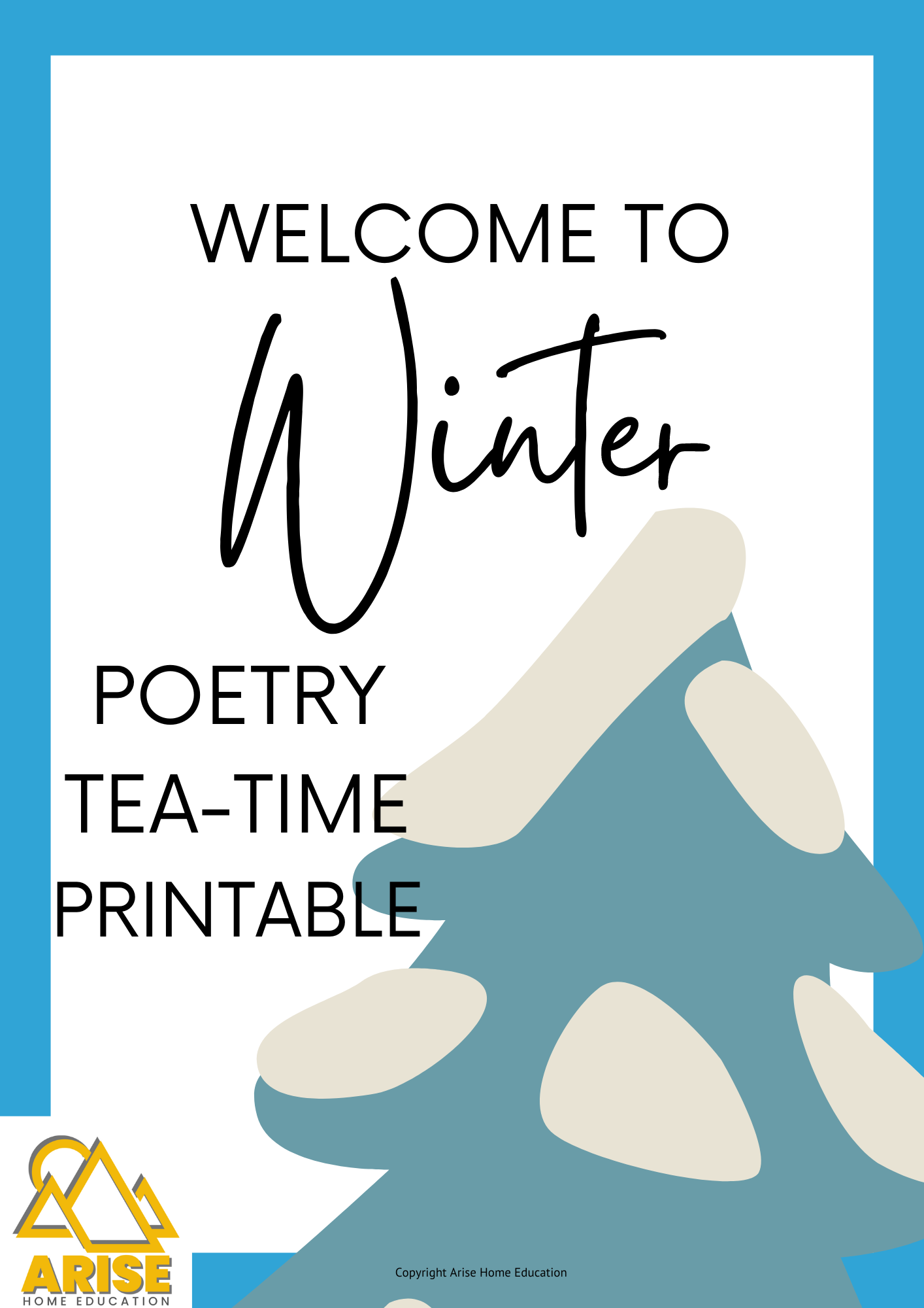 image of Winter Poetry Tea Time Pack Printable from AriseHomeEducation.com