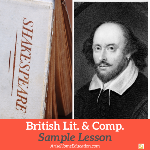 image of British Lit. & Comp. Sample Lesson online literature and compsition course from AriseHomeEducation.com for UK exam prep and USA trascript credit.