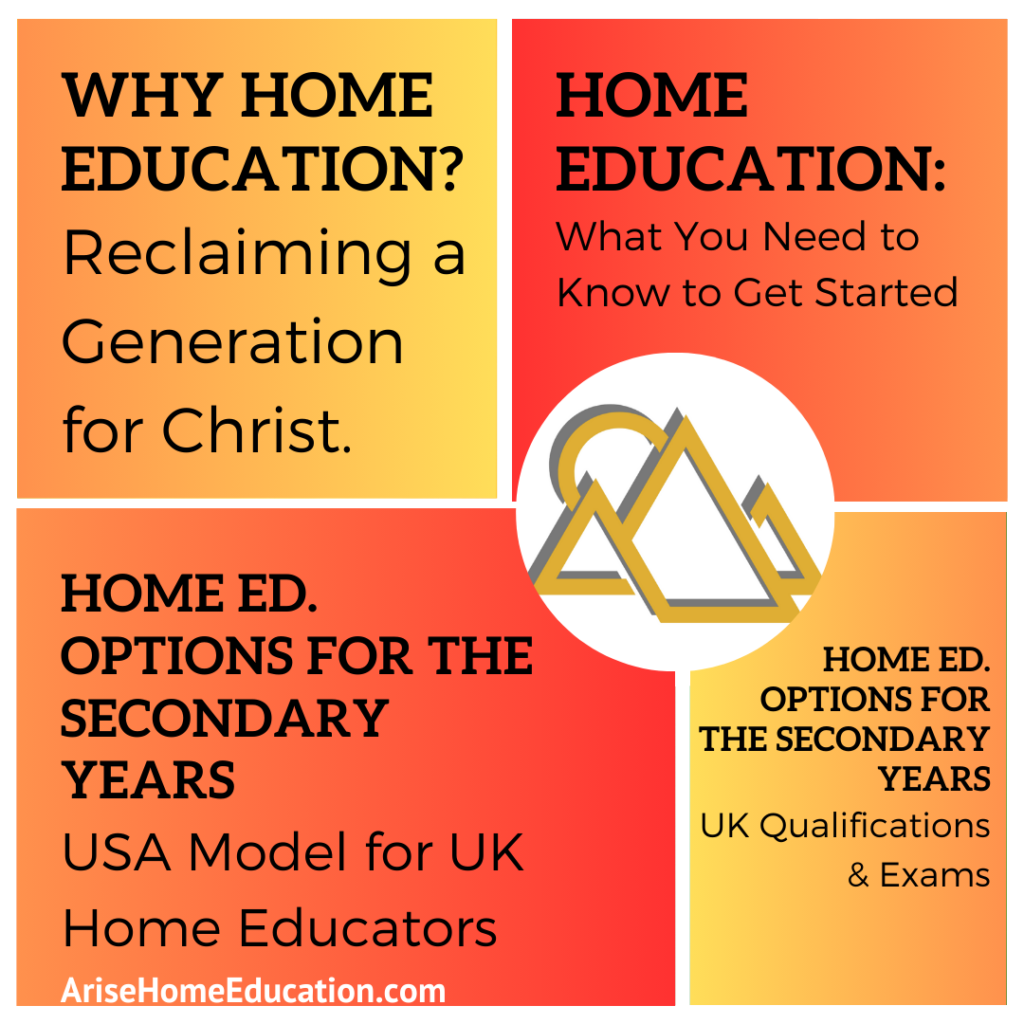 image of 4 hoe education talks titles from Arise Home Education