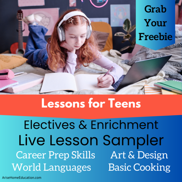 image of sample lessons for Arise Home Education Enrichment classes
