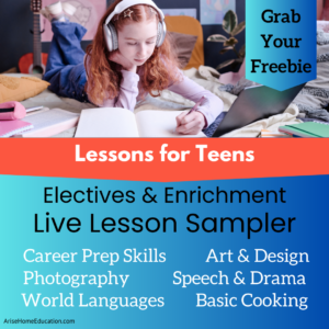 image of sample lessons for Arise Home Education Enrichment classes