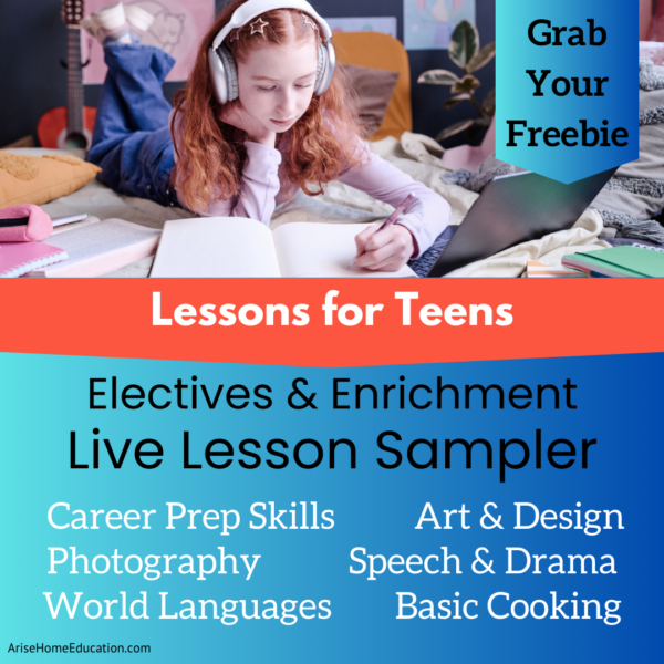 image of sample lessons for Arise Home Education Enrichment classes