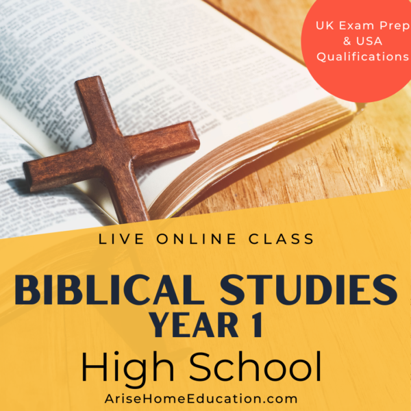 image of Biblical StudiesYear 1 high school online course at AriseHomeEducation.com for UK Exam prep and USA transcript.