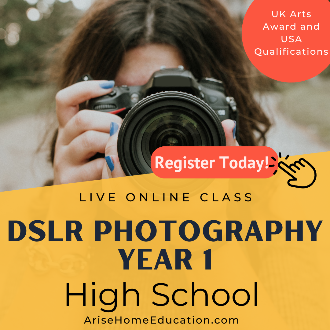 image of DSLR Photography Year 1 course produce for UK Arts Award or USA qualifications at AriseHomeEducation.com