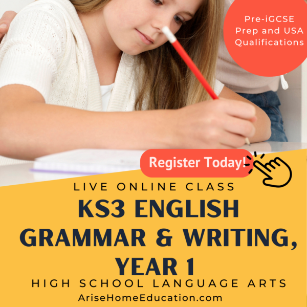 image of course product KS3 English Grammar & Writing Year 1 Pre-iGCSE at AriseHomeEducation.com