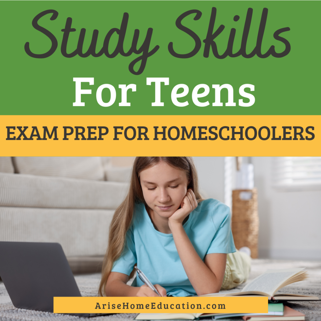 image of homeschool girl using Study Skills for Teens for exam prep from AriseHomeEducation.com