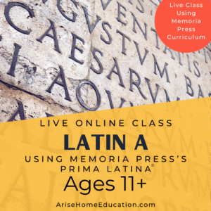image of Latin A using Memoria Press's Prima Latina at Arise Home Education