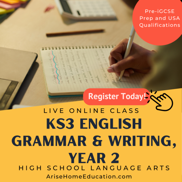 image of course product KS3 English Grammar & Writing Year 2 Pre-iGCSE at AriseHomeEducation.com