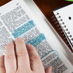 image of person studying The Holy Bible in Bible Study Class for Teens at AriseHomeEducation.com