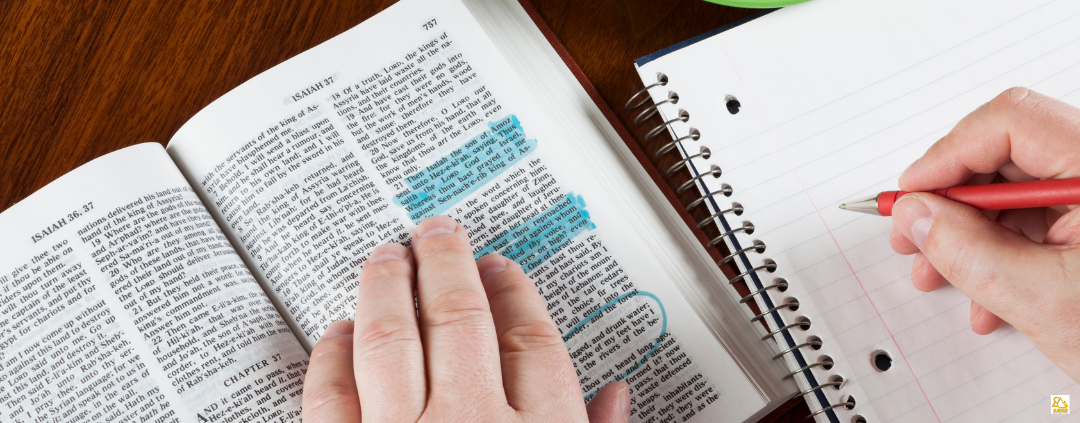 image of person studying The Holy Bible in Bible Study Class for Teens at AriseHomeEducation.com