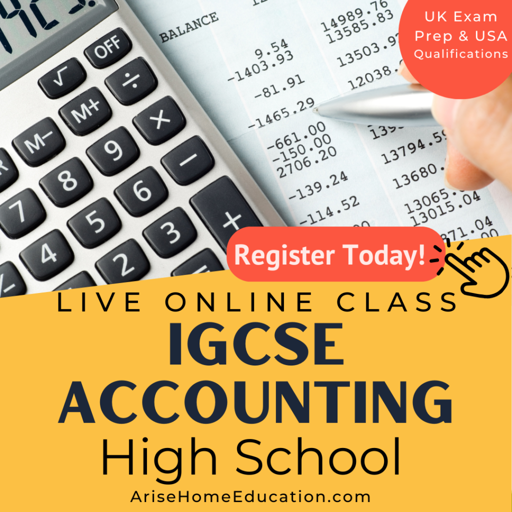 image of IGCSE Accounting class at AriseHomeEducation.com