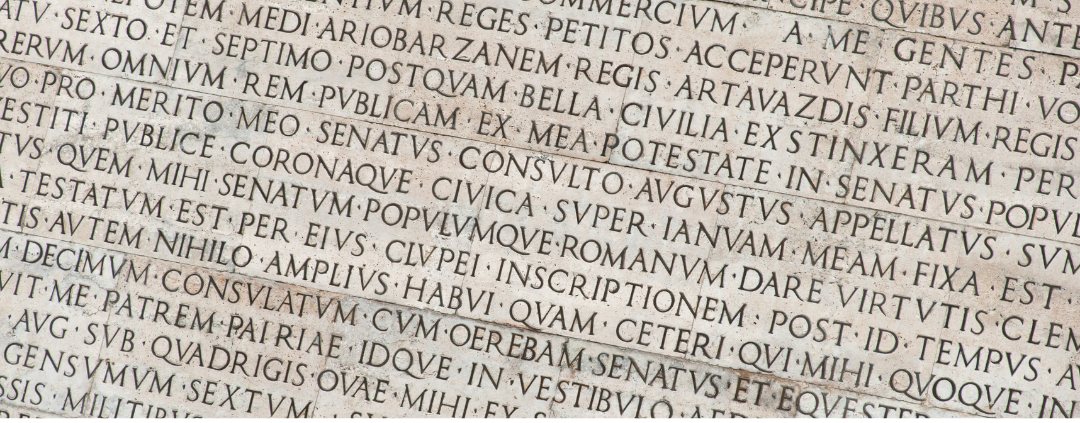 image of latin inscription. Learn latin at home with Arise Home Education.