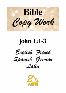 image of title page of Bible Copywork John 1 at Arise Home Education