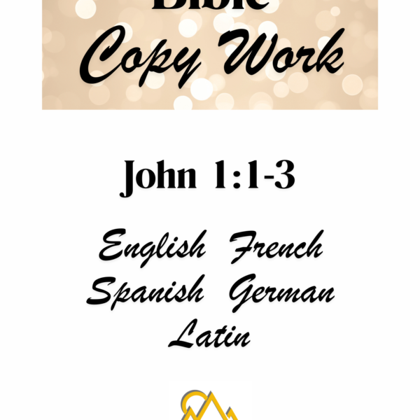 image of title page of Bible Copywork John 1 at Arise Home Education