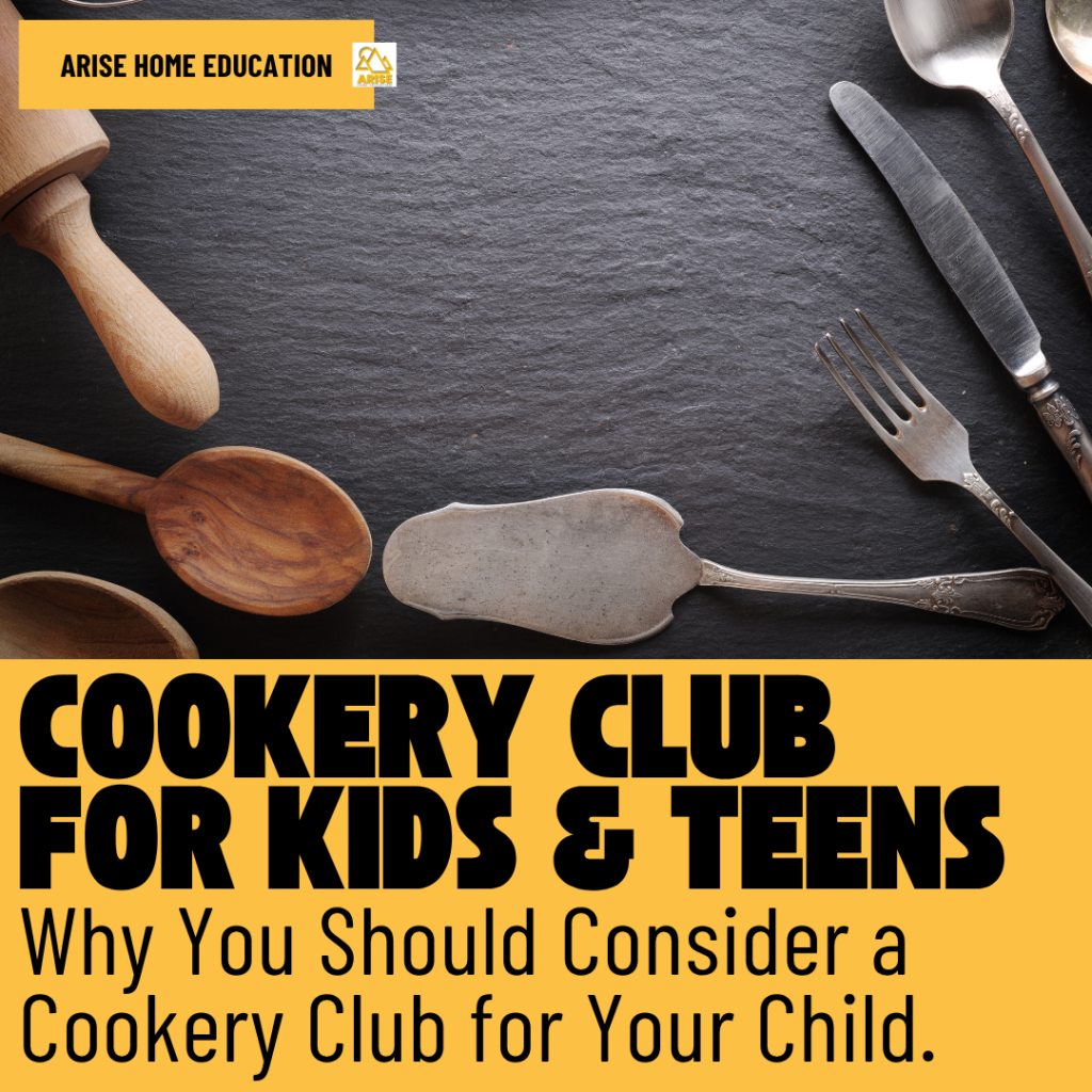 image of cooking equipment for cookery club for Kids and teens at Arise Home Education