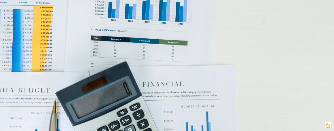 image of calculator and spreasheets for Igcse Accounting for students in the UK