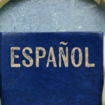image of Spanish book with headphones for Spanish for home educated teens at AriseHomeEducation.com