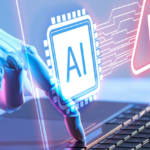 image of robotic hand using with AI and a computer. ARticle about Christian Home Education and AI by Arise Home Education